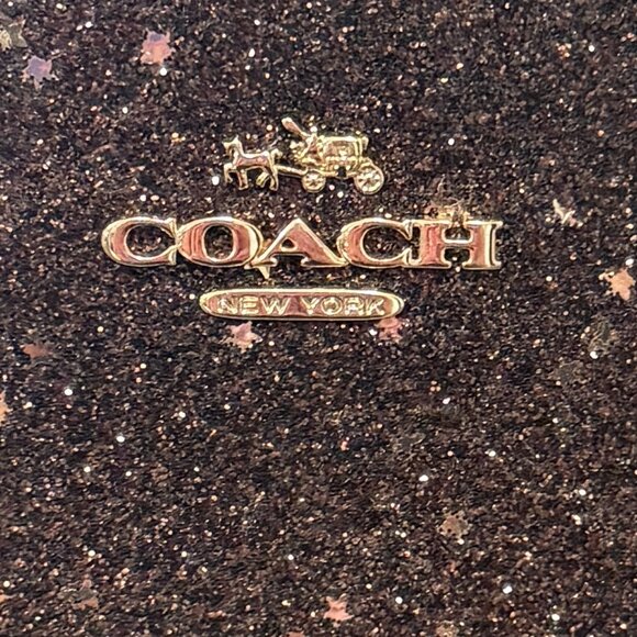 COACH GLITTER STAR WRISTLET WALLET CLUTCH BROWN  LMT EDITION SPARKLE - Picture 2 of 12